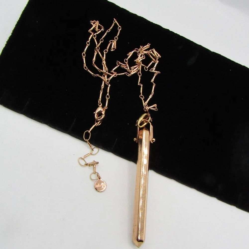 Stella & Dot REBEL Pendant Rose Gold Tone Long Chain Necklace